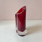 Vintage Crystal Red Heart Vase by Movado