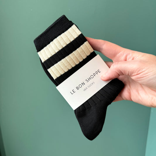 Le Bon Shoppe: Her Socks in Varsity Black