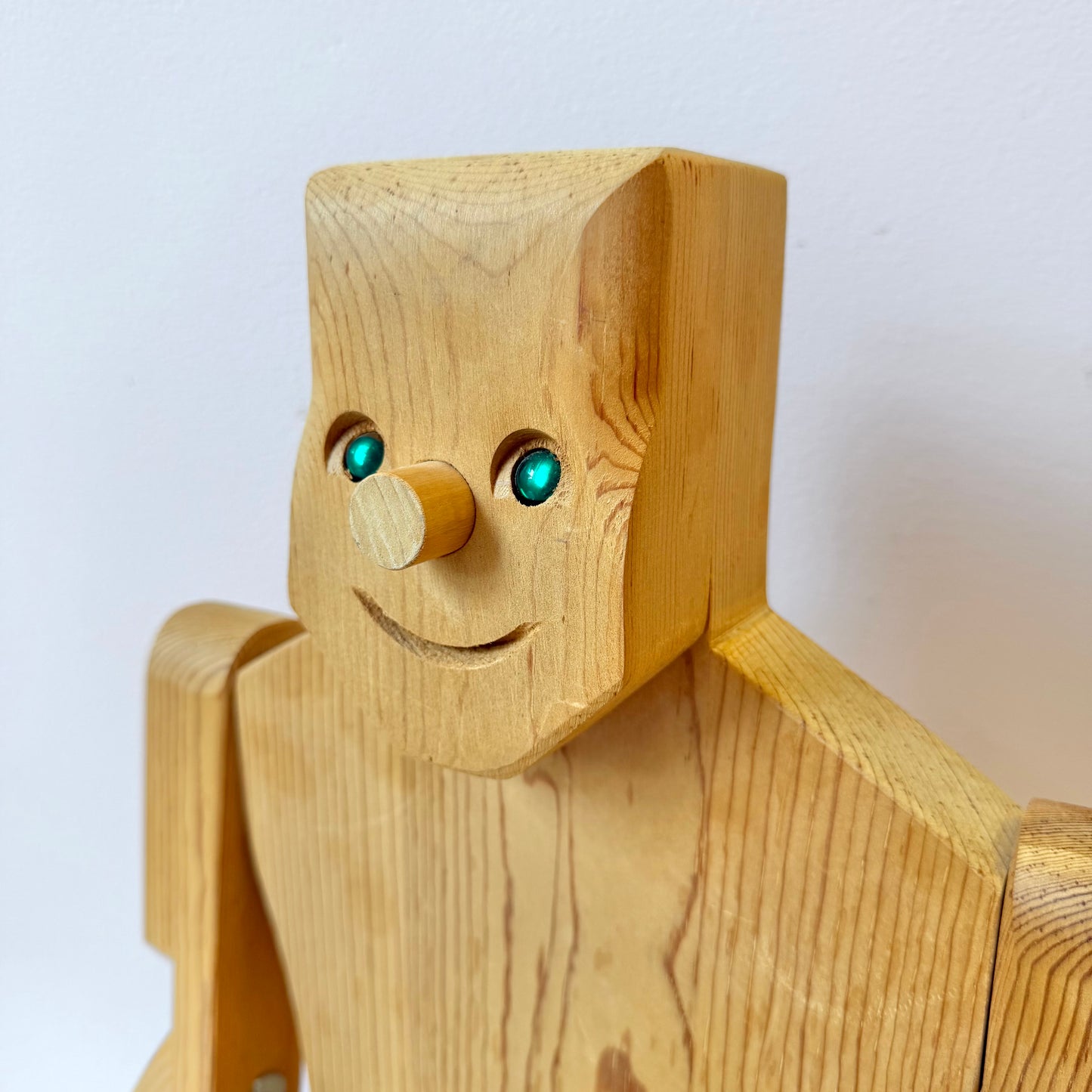 Vintage Articulating Wooden Man Statue