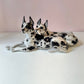 Vintage Porcelain Great Danes Resting Sculpture by Giovanni Ronzan