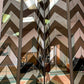 *ON HOLD. Vintage 4 Panel Chevron Mirrored Screen/Room Divider