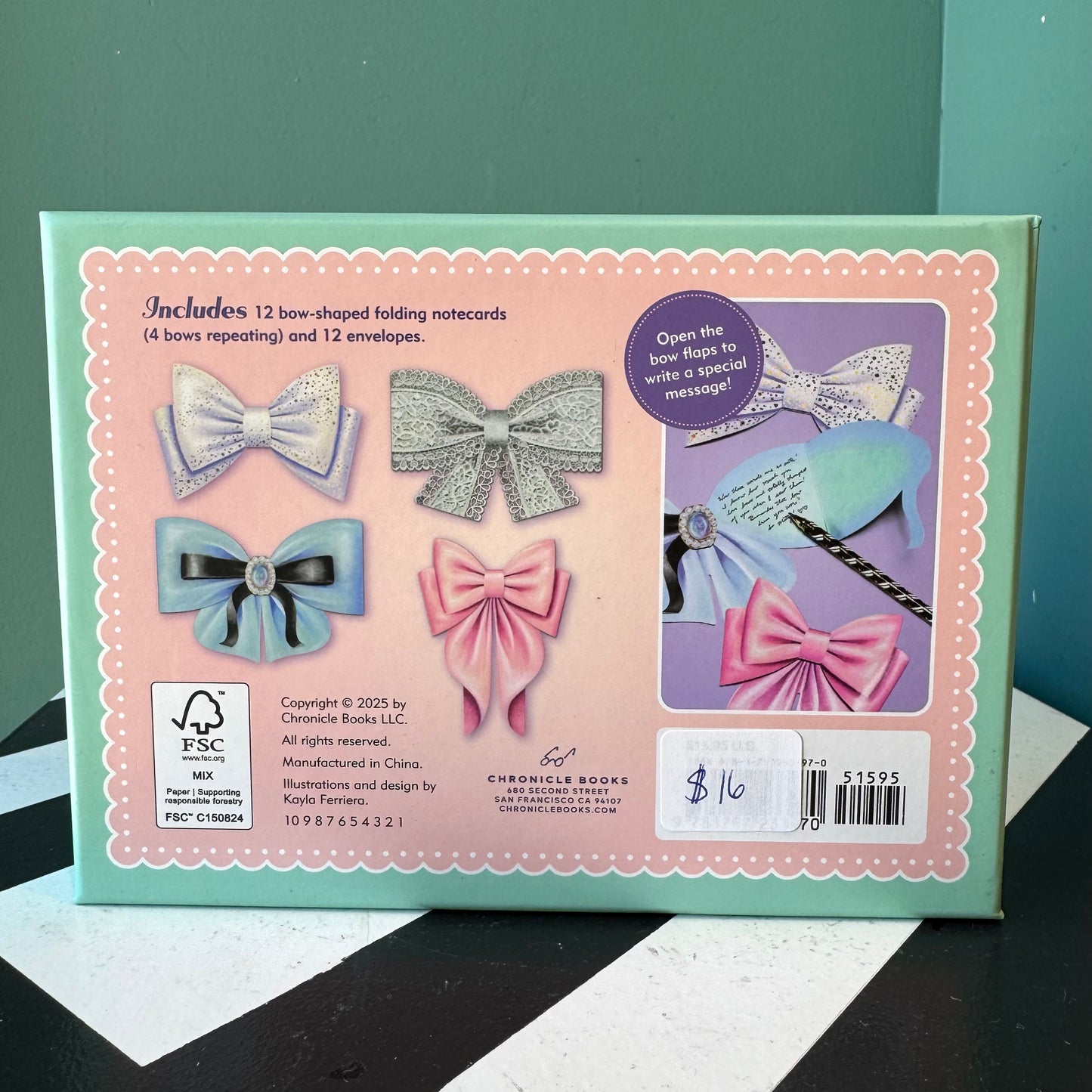 Set of 12 Bow Notecards and Envelopes