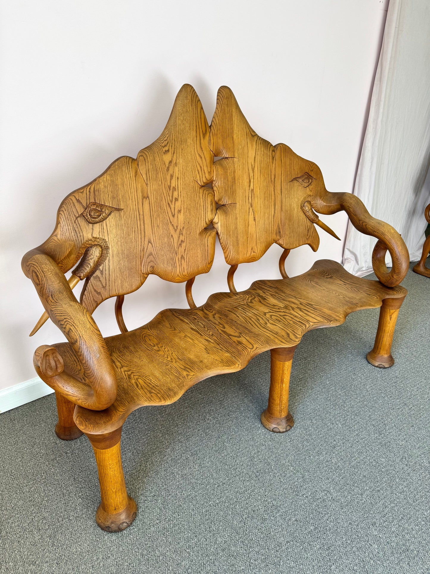 1981 Andrew Willner Elephant Bench/Signed and dated