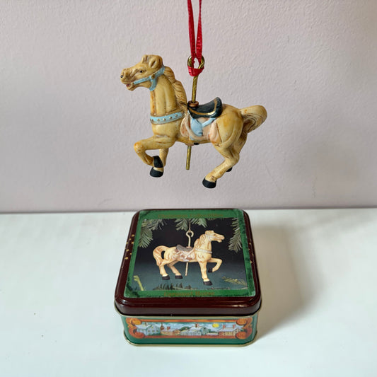 Vintage Carousel Horse Ornament in Box #5