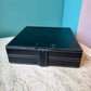 Vintage Black Faux Leather Poker Playing Card Box Set