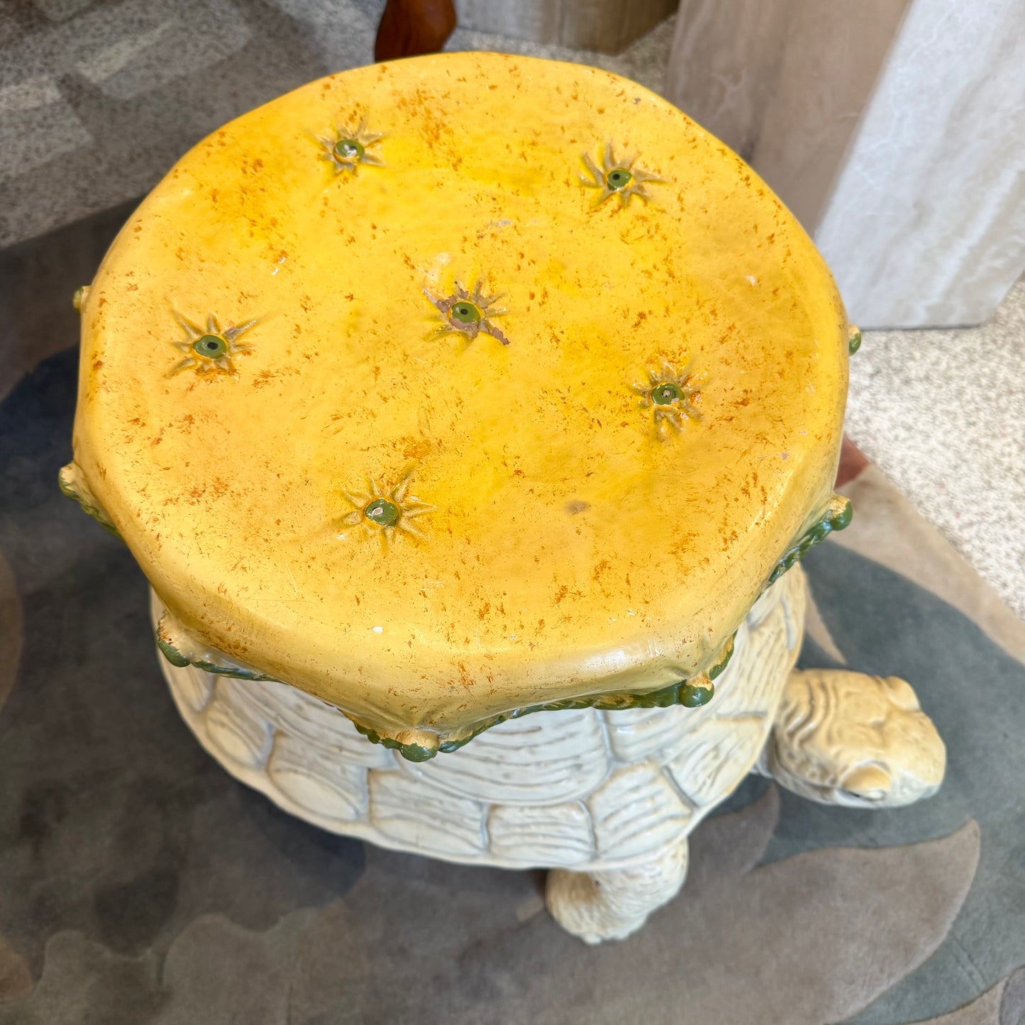 Vintage Extra Large Mid-Century Tortoise Stool
