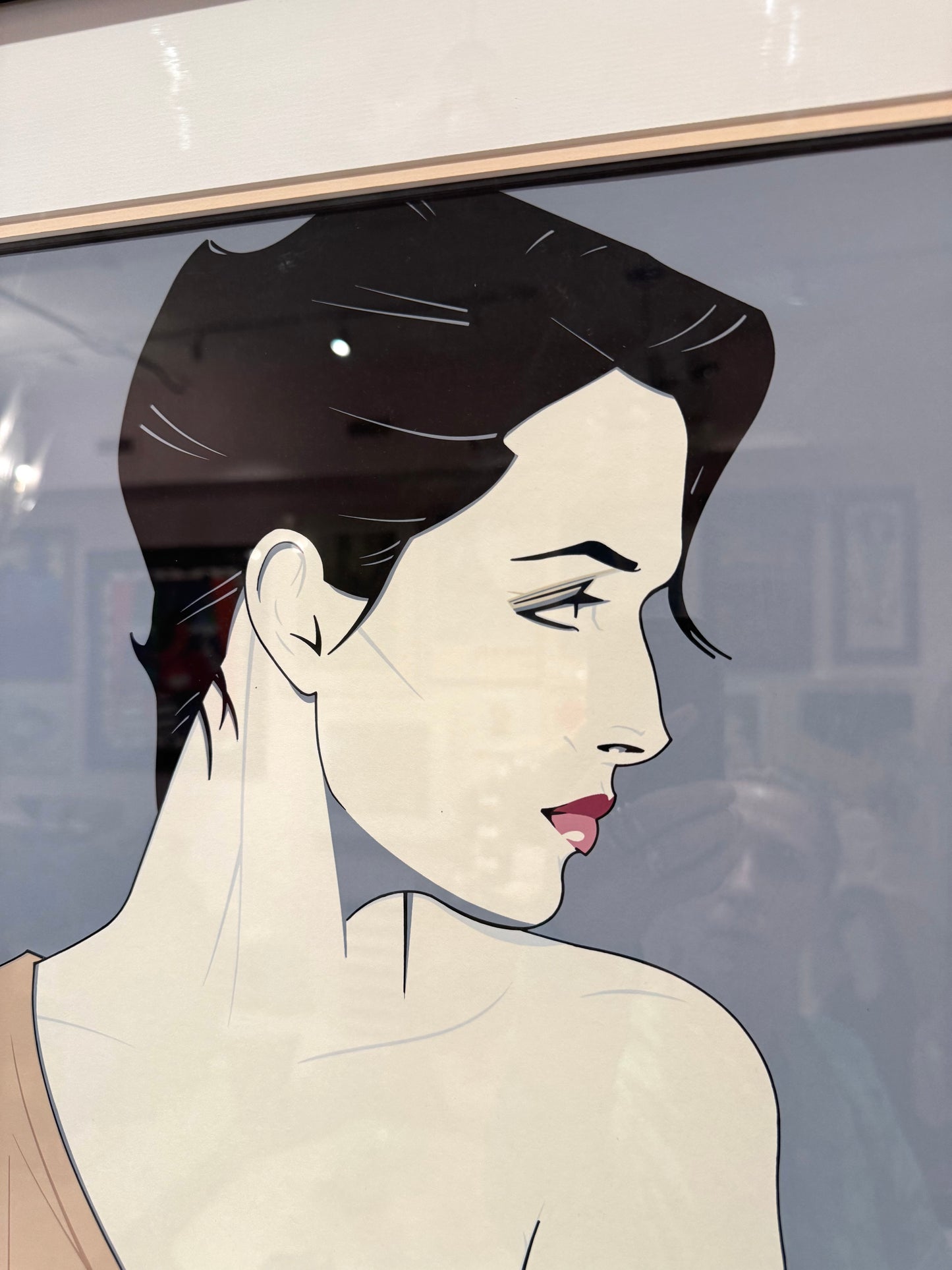 Vintage Framed Patrick Nagel Serigraph Titled "Commemorative #4"