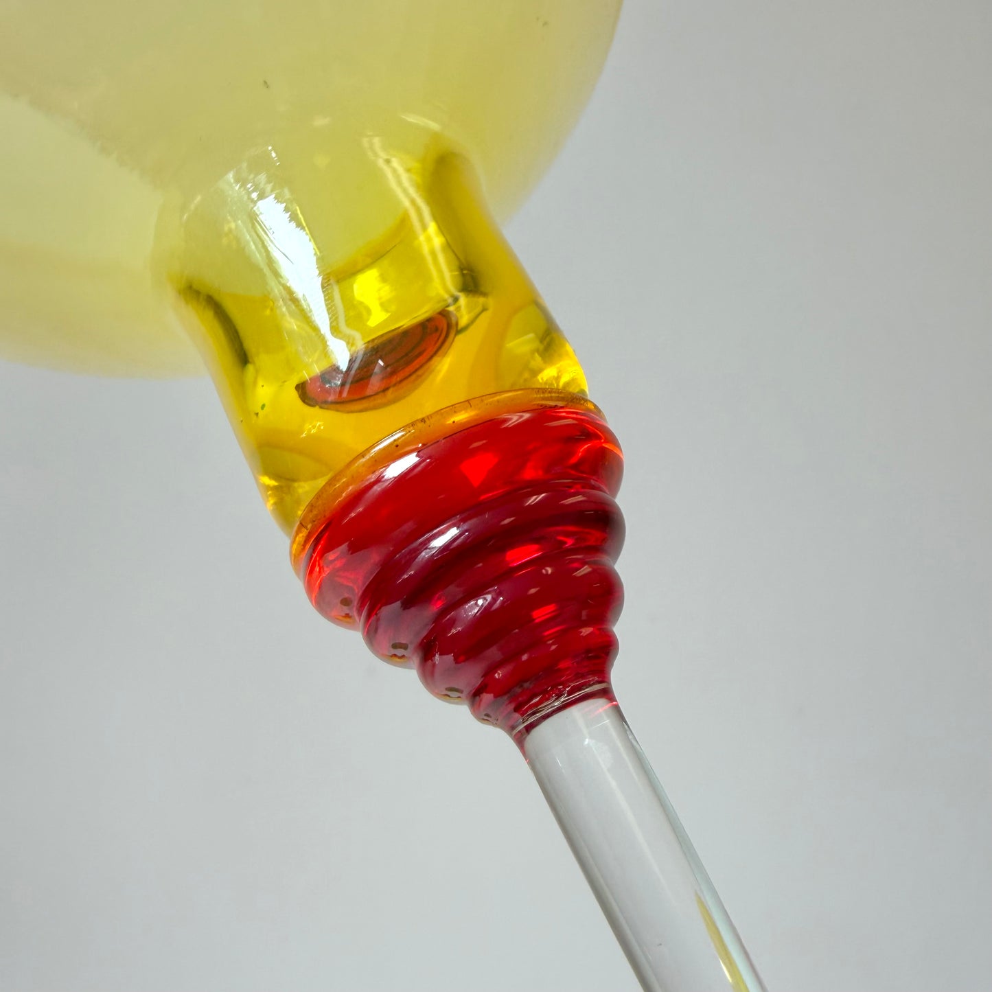 Pair of Vintage Memphis Style Glass Candle Holders 8"