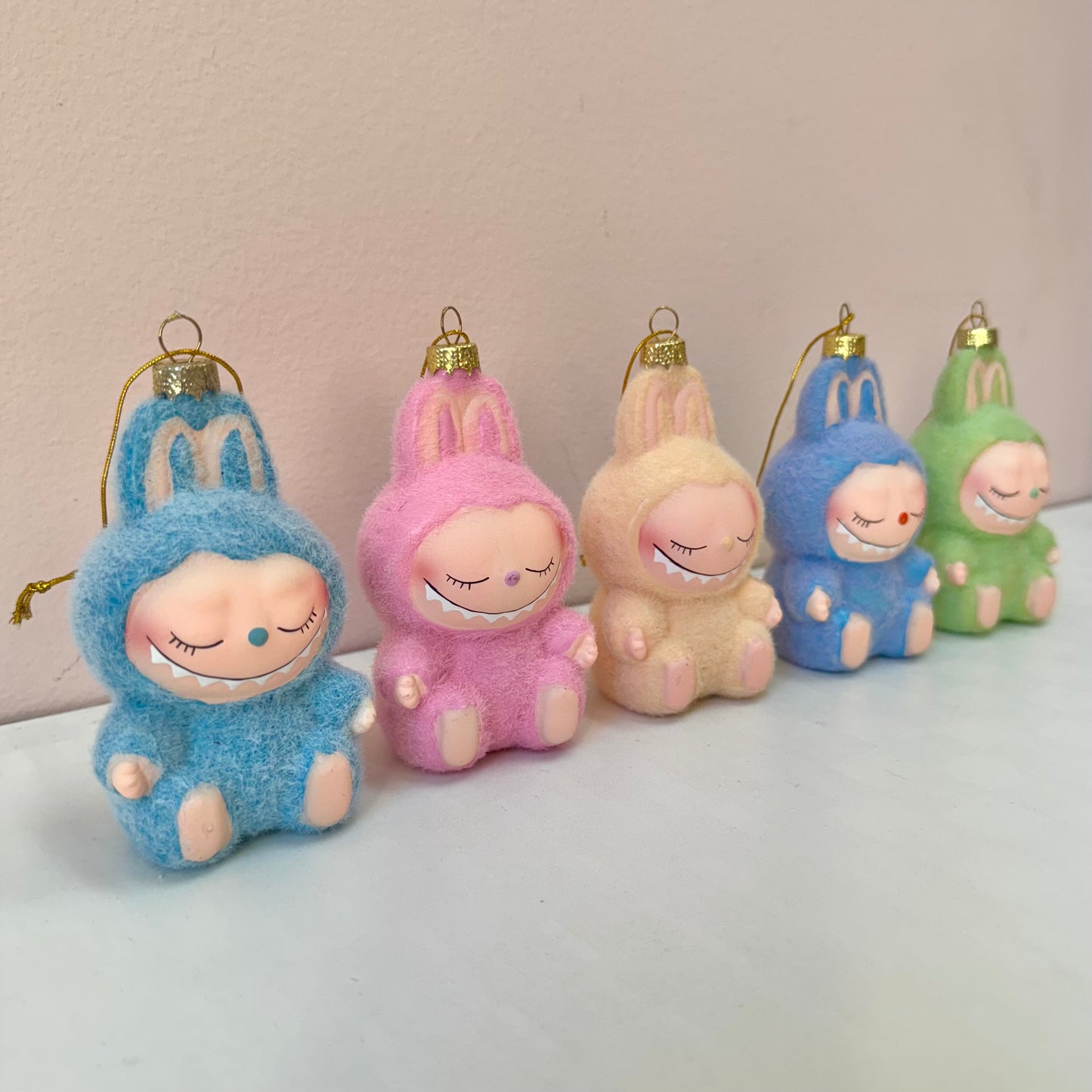 Fuzzy Sleeping Monster Labubu Style Ornament