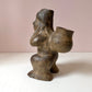 Vintage Mid-Century Aztec-Style 'Figure Carrying a Basket' Clay Pottery Planter (as is)