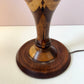 Mid Century Turned Mixed Wood Lamp W/Shade