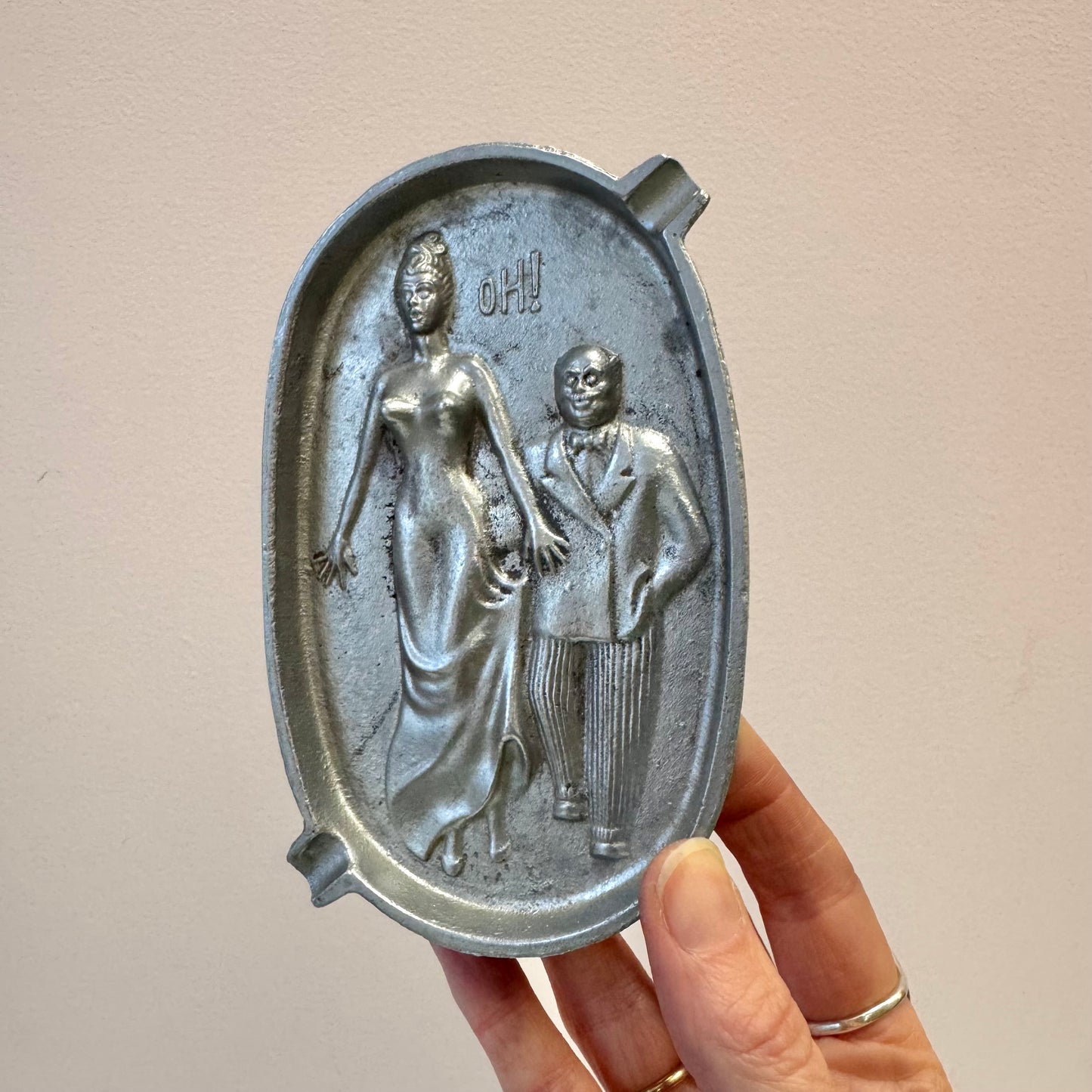 Vintage Aluminum Risqué Butt Pinch Ashtray