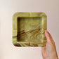 Vintage Chunky Faux Green Onyx Resin Ashtray