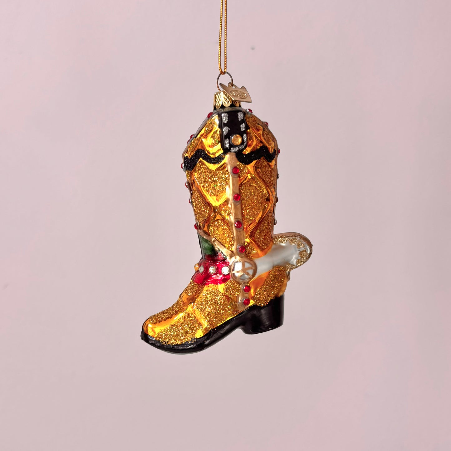 Glass Cowboy Boot Ornament