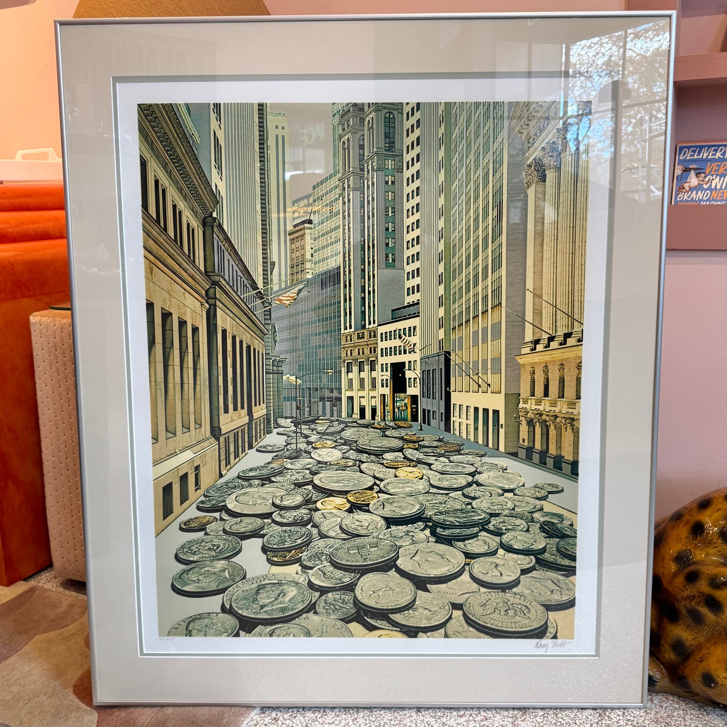 Vintage Limited Edition Serigraph Titled "Face Value" 1989 Signed and Numbered by Doug Webb