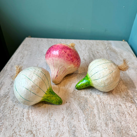 Set of 3 Vintage Paper Mache Vegetables