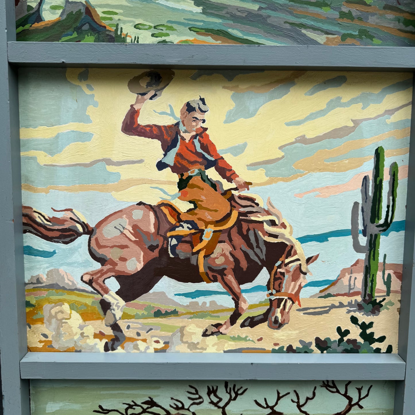 Vintage 1950's Original Paint by Numbers Screen/Room Divider