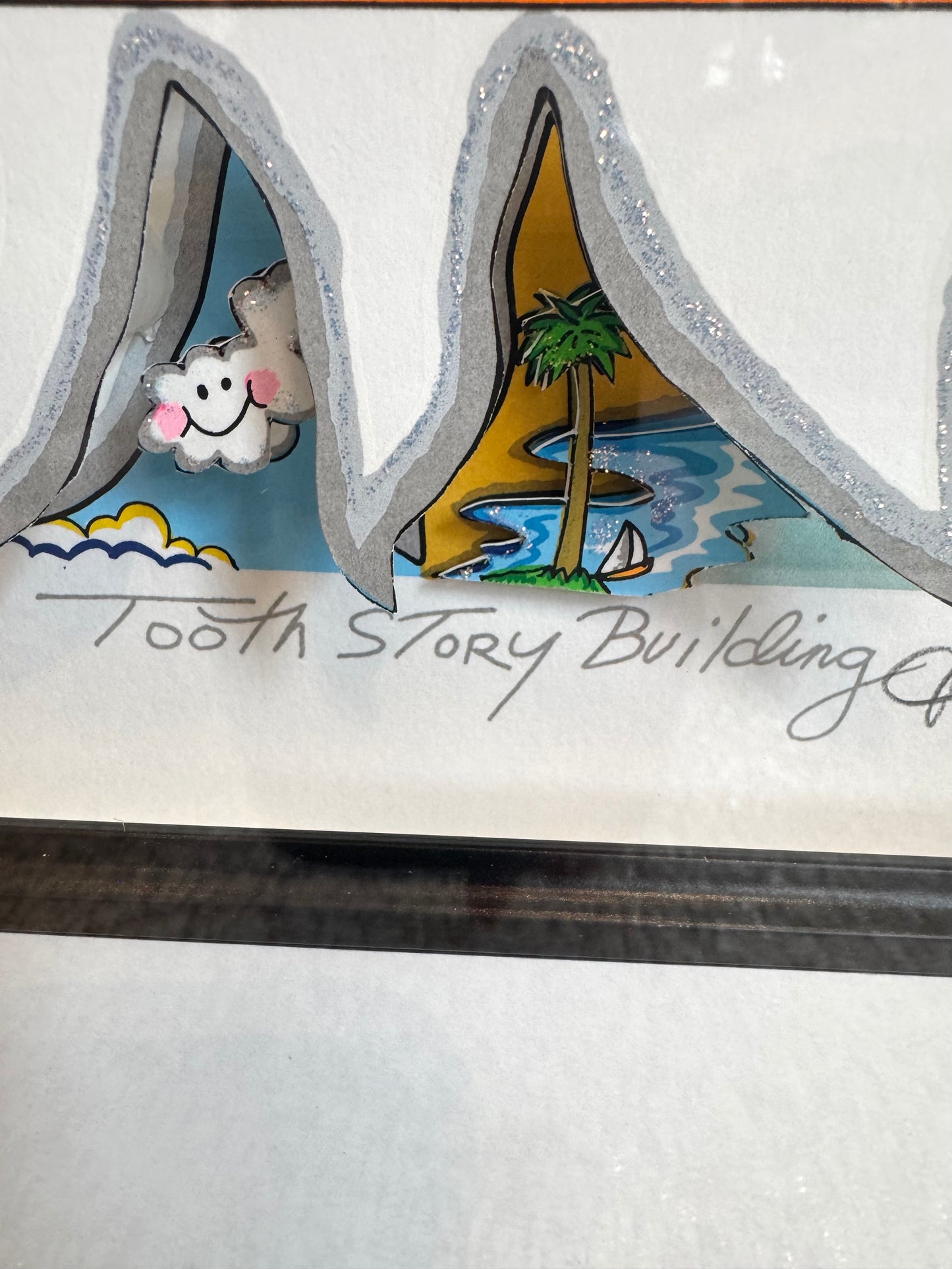 Vintage Charles Fazzino "Tooth Story Building" Framed Signed Numbered 3D Artwork
