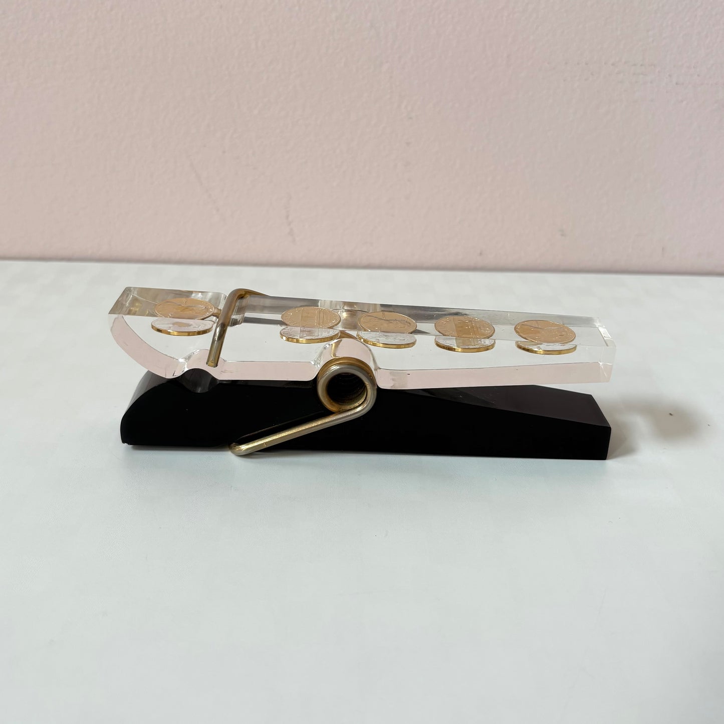 Oversized Vintage Lucite 1979 Penny Clothes Pin