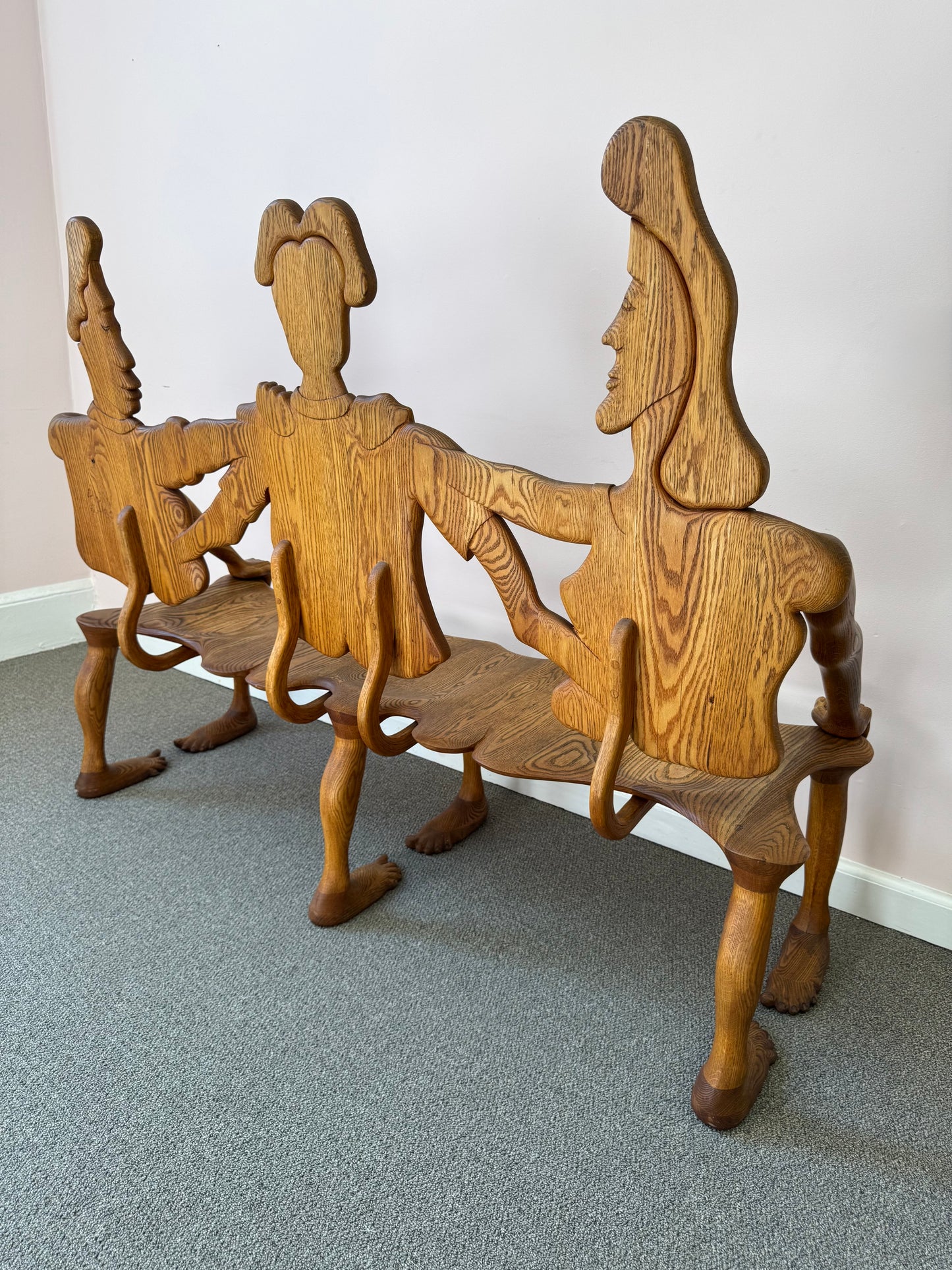 1980 Andrew Willner Three Person Bench/Signed and dated