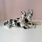 Vintage Porcelain Great Danes Resting Sculpture by Giovanni Ronzan
