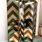 *ON HOLD. Vintage 4 Panel Chevron Mirrored Screen/Room Divider
