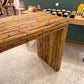 1970's Gabriella Crespi Style Bamboo Console Table