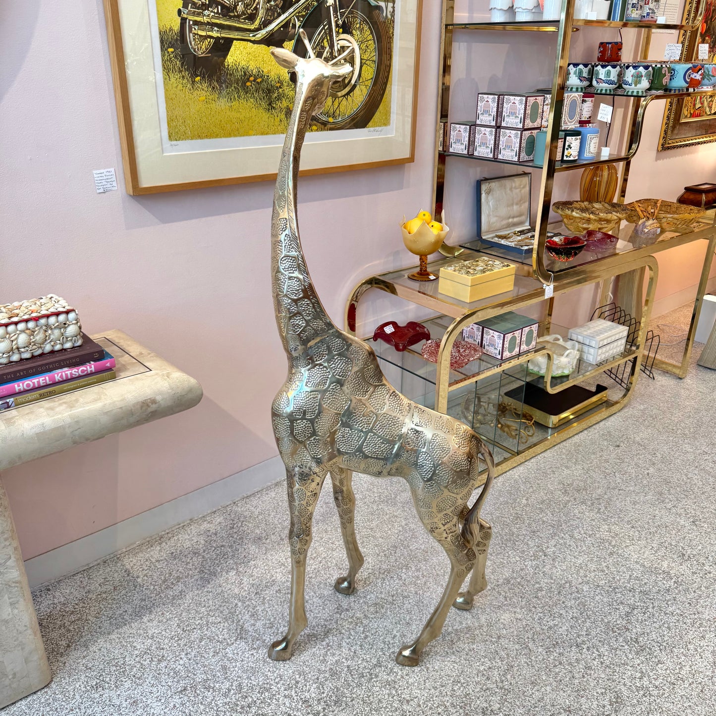Vintage Extra Large Brass Giraffe 54.5"
