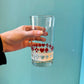 Set of 5 Vintage Red and White Card Suit Highball Glasses