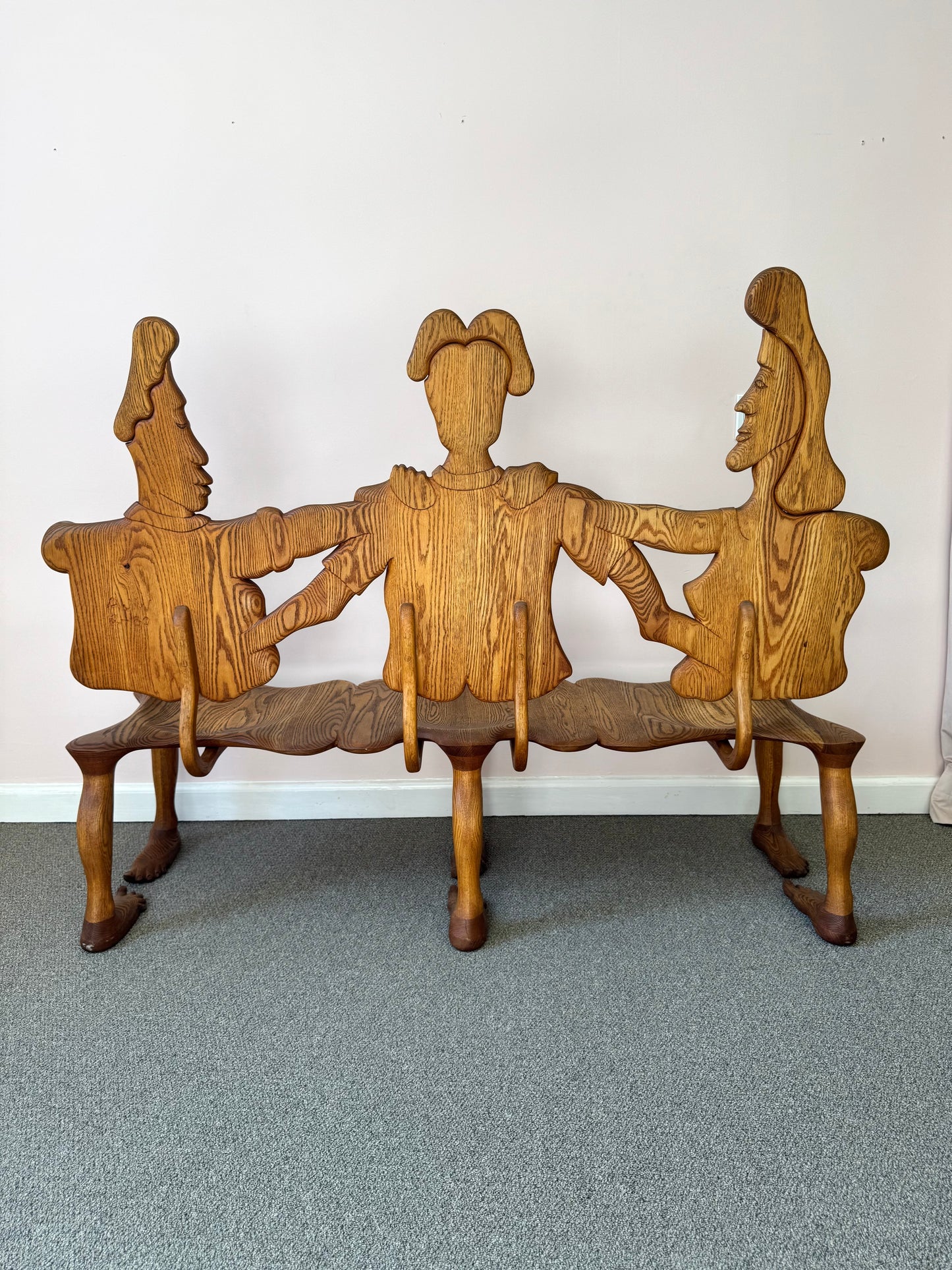 1980 Andrew Willner Three Person Bench/Signed and dated