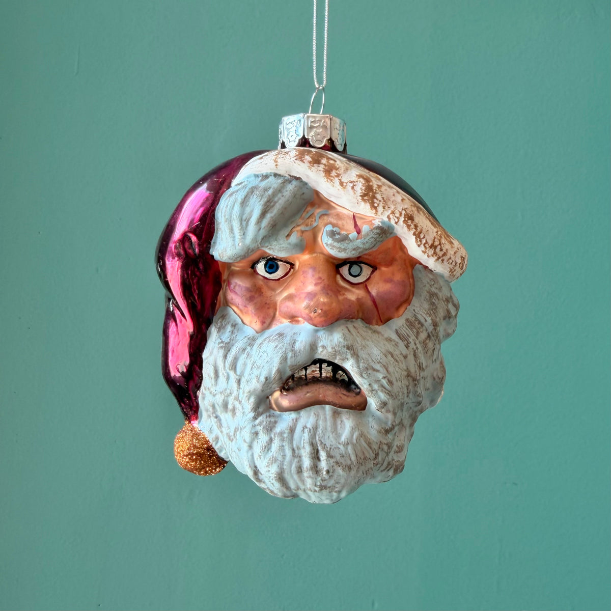 Gorenaments Glass Evil Santa Ornament