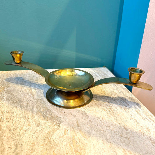 Vintage Brass Unity Candle Holder