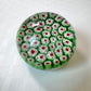 Vintage Green, Red and White Millefiori Paperweight