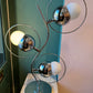 Vintage Robert Sonneman Style Three Globe Chrome Space Age Lamp