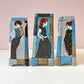 Set of 3 Vintage Triangular Clay Female Figure Vases