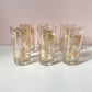 Vintage set of 6 Gold Palm Frond High Ball Glasses by Culver Ltd