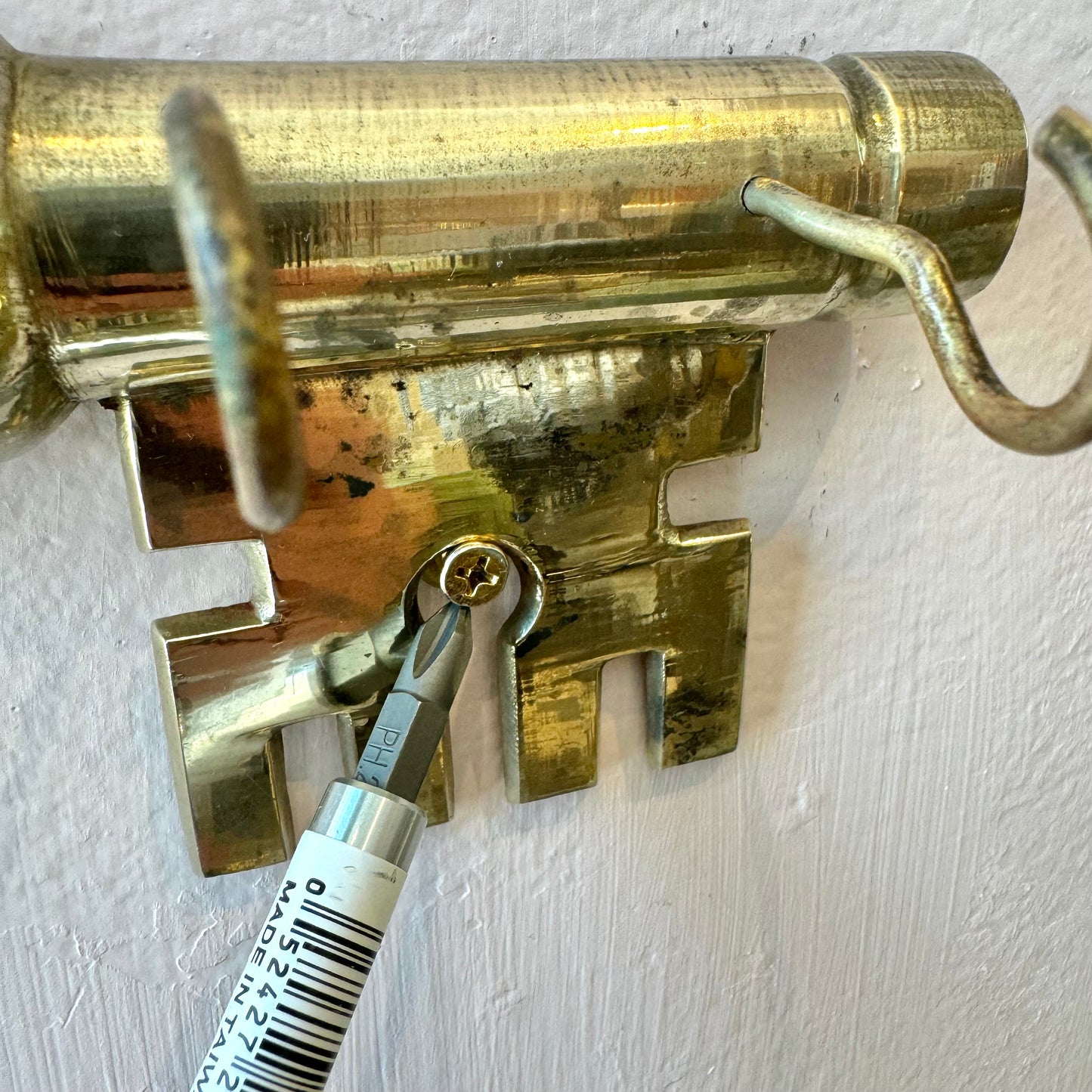 Vintage Brass Key Wall Hooks
