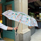 Art Deco Modern Greyhound and Florals Umbrella