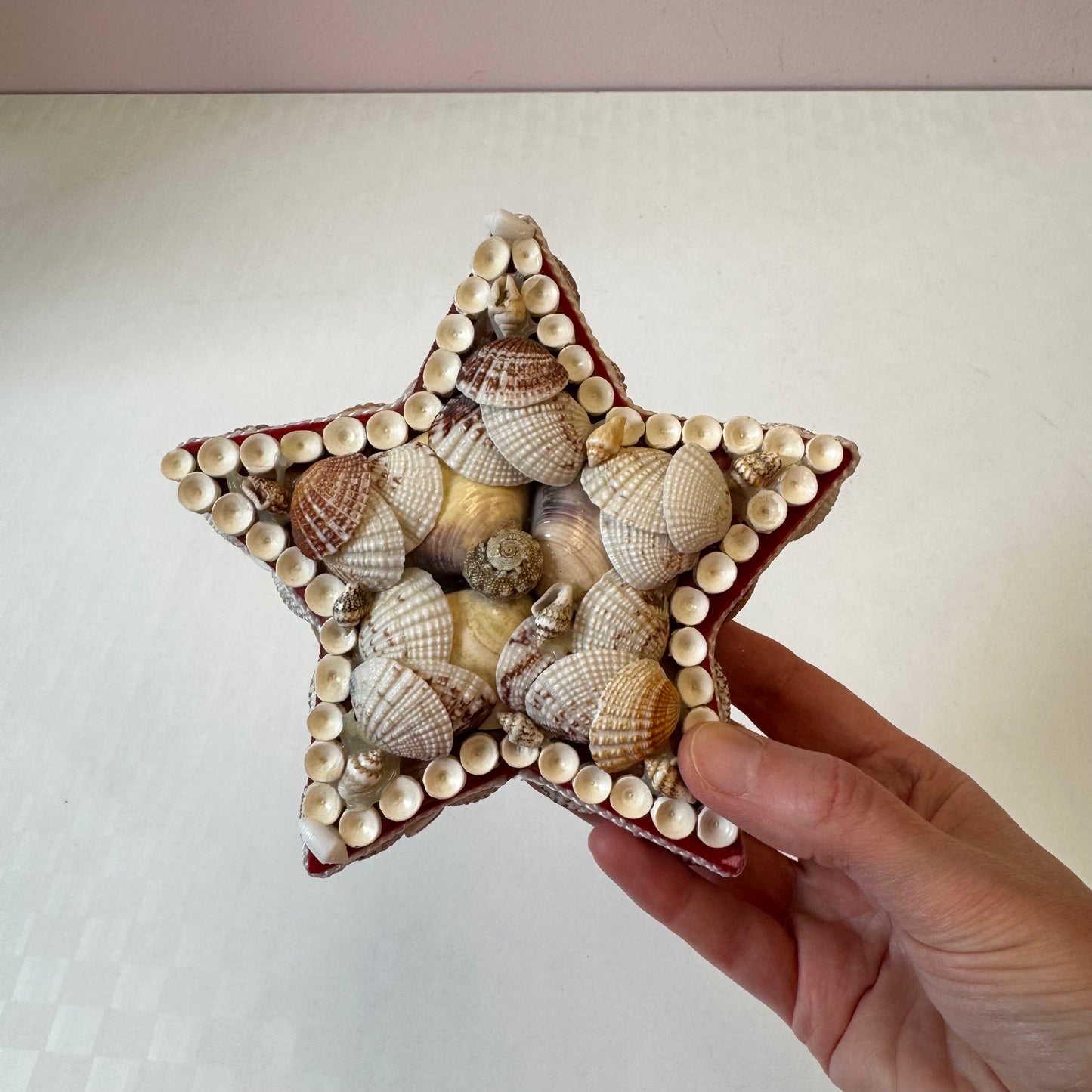 Vintage Shell Encrusted Star Shaped Box