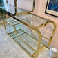 1980's DIA Brass and Glass Sliding Etagere