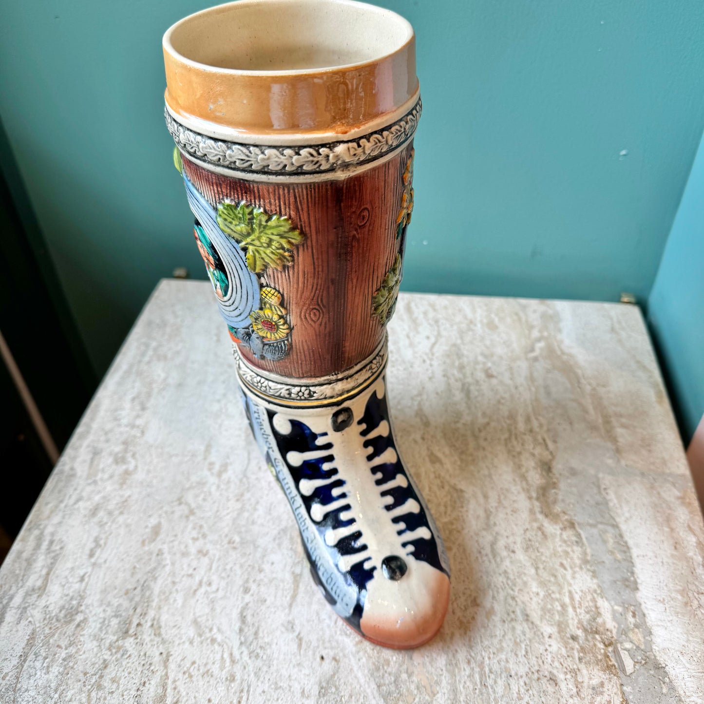 Vintage German Beer Boot Stein/Vase