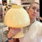 Vintage Pale Yellow Vetri Murano Glass Mushroom Lamp