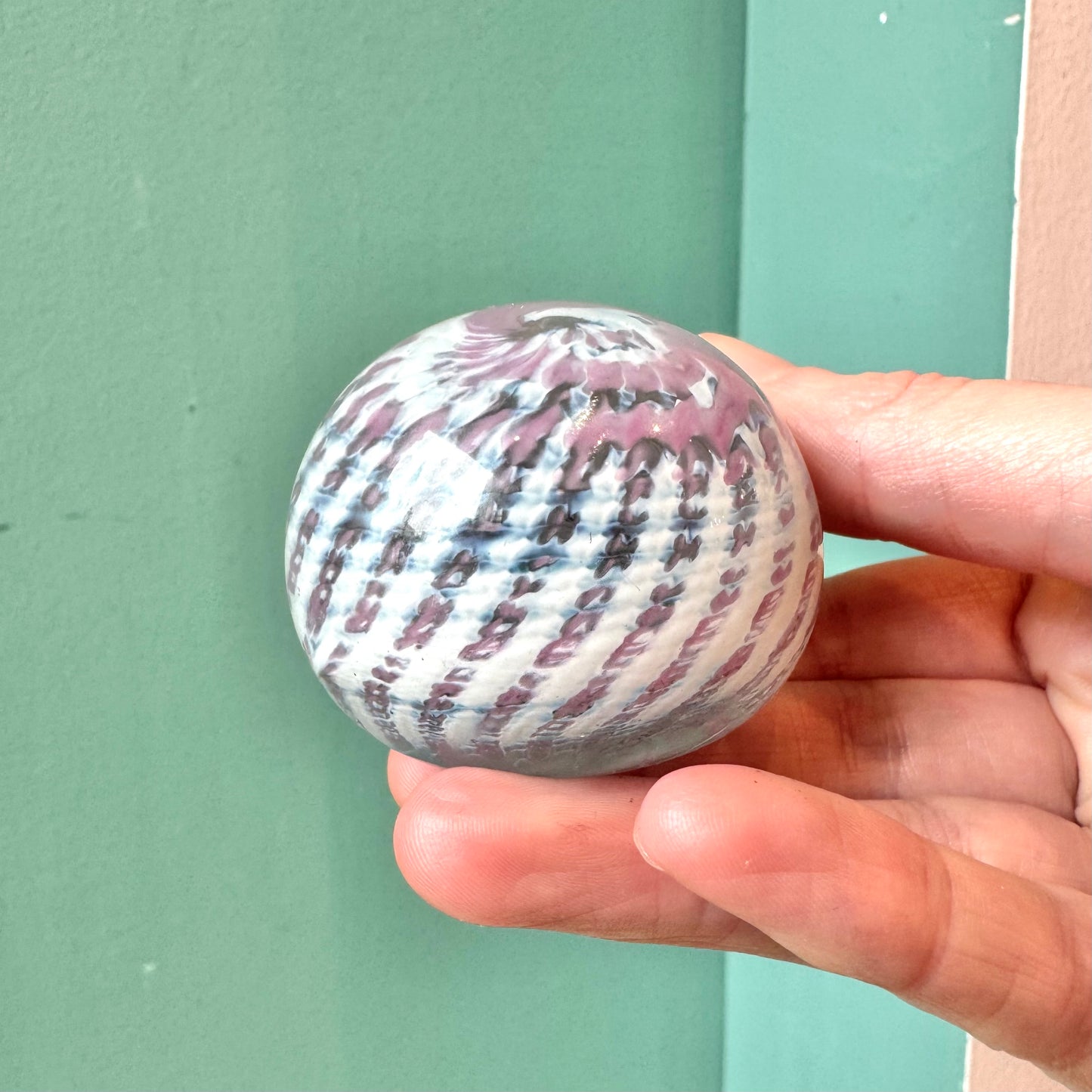 Vintage Purple Swirl Glass Paperweight