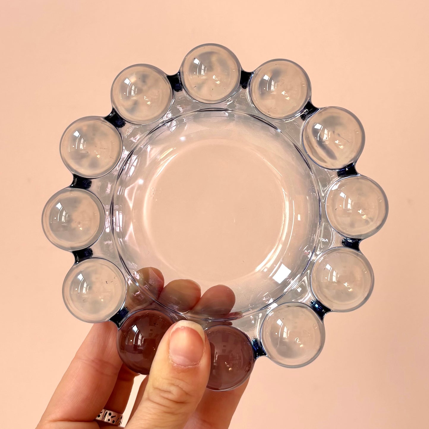 Vintage Blue Boopie Glass Dish