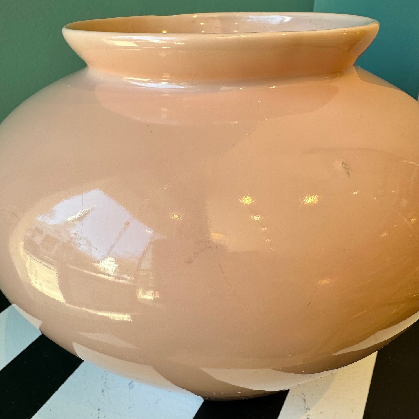 Vintage Peach Ceramic Vase