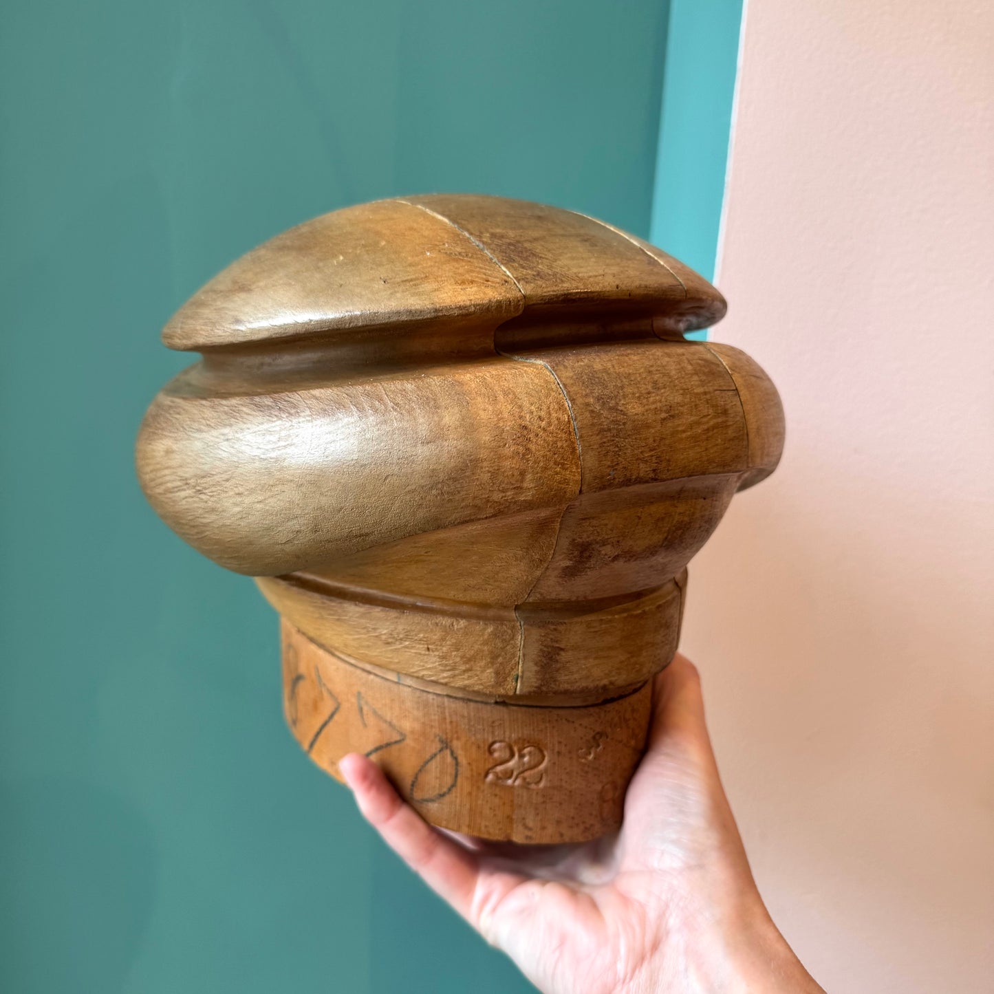 Antique 5 Piece Wooden Milliners Hat Block