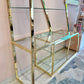 Vintage Asymmetrical Brass and Glass Etagere by DIA