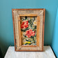 Vintage Framed Flower Needlepoint Artwork