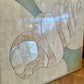 Vintage Tessellated Stone Artwork with Brass and Capiz Shell Inlay
