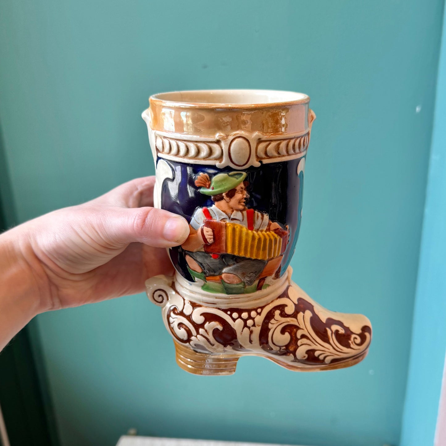 Vintage German Beer Boot Stein/Vase